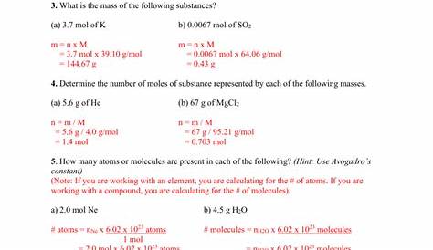 moles to atoms worksheet