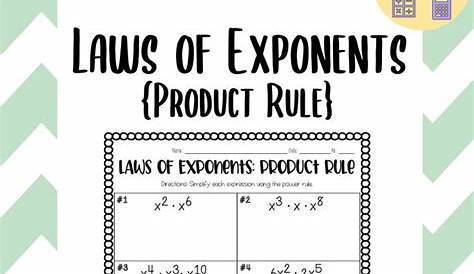 product rule of exponents worksheet