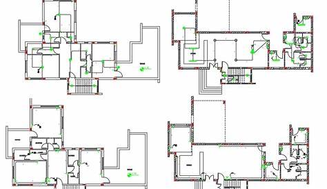 3 BHK House Electrical Wiring Layout Plan - Cadbull