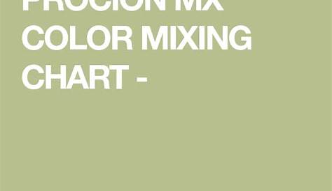 PROCION MX COLOR MIXING CHART - in 2020 | Color mixing chart, Color