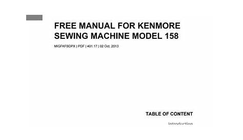 Free manual for kenmore sewing machine model 158 by rendra76raja - Issuu