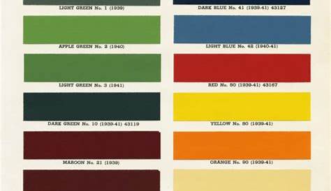 1939-1941 color chart. Color Charts • Old International Truck Parts