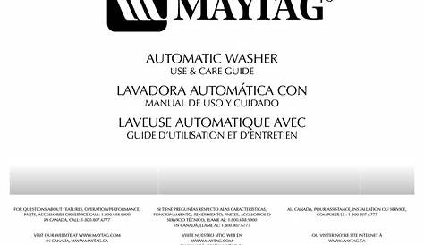 MAYTAG AUTOMATIC WASHER USE & CARE MANUAL Pdf Download | ManualsLib