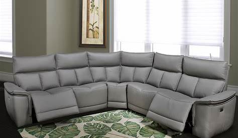 Midha Furniture Rohnda Genuine Leather Power Recliner Sectional Sofa