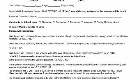 Free Flu Shot (Influenza) Vaccine Consent Form - PDF | Word – eForms