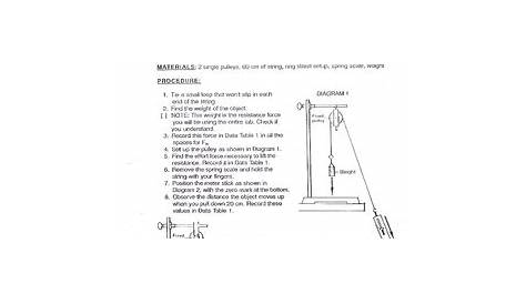simple machines and mechanical advantage worksheet answer key
