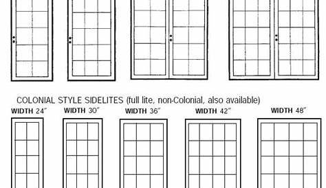 french door size chart