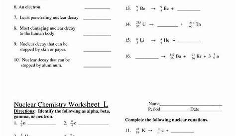50 Nuclear Decay Worksheet Answer Key
