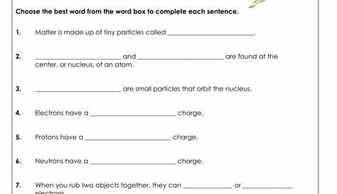 static electricity activity worksheets