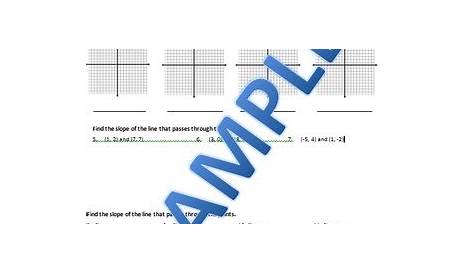 slope and rate of change worksheets