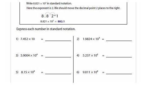 add and subtract scientific notation worksheet