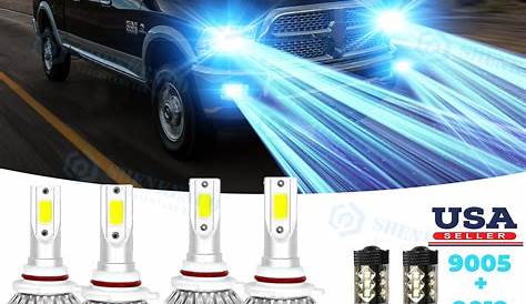 Motors Car & Truck LED Light Bulbs Blue 9005+H11 LED Headlight Bulb Hi-L C6 For Dodge Ram 1500