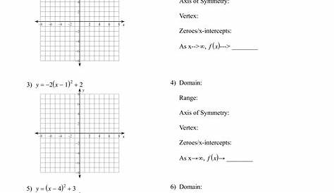 graphing vertex form worksheet