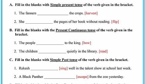 grammar tenses worksheet