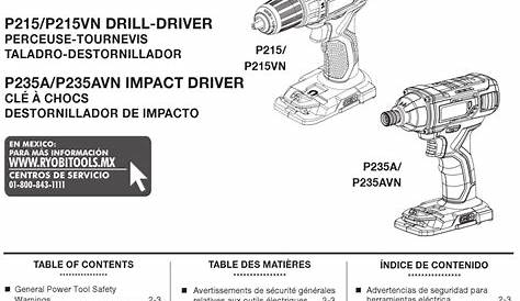 RYOBI P215VN OPERATOR'S MANUAL Pdf Download | ManualsLib