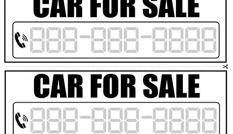 printable for sale sign for car pdf