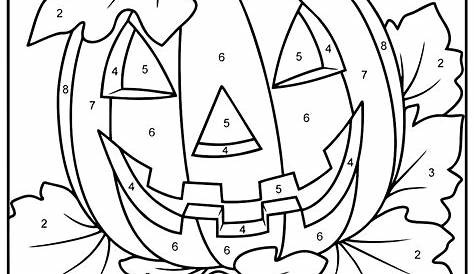 printable color by number halloween