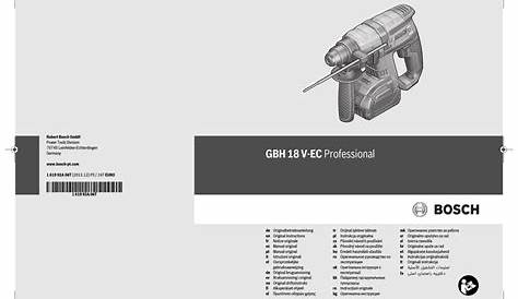 BOSCH GBH 18 V-EC PROFESSIONAL ORIGINAL INSTRUCTIONS MANUAL Pdf