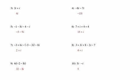 Simplifying Radicals/imaginary Numbers Worksheet Kuta - Ameise Live