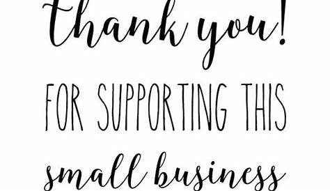 thank you for supporting my small business cards printable