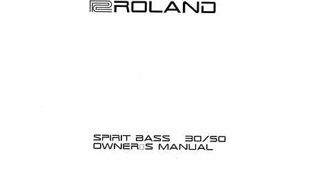 ROLAND 30 OWNER'S MANUAL Pdf Download | ManualsLib