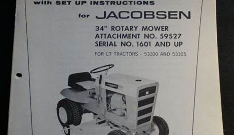 JACOBSEN "34 ROTARY MOWER ATTACHMENT 59527 OWNERS SET UP MANUAL P/N