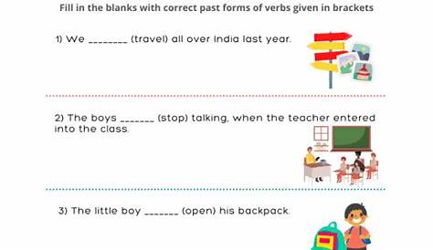 regular past tense verbs worksheets