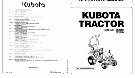 KUBOTA BX231D OPERATOR'S MANUAL Pdf Download | ManualsLib