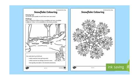 Snowflake Colouring Worksheet / Worksheet (teacher made)