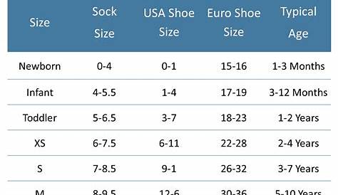youth sock sizes chart