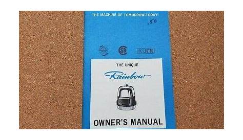 rainbow vacuum e series manual