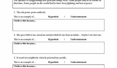 Hyperbole and Understatement Worksheets | Ereading Worksheets