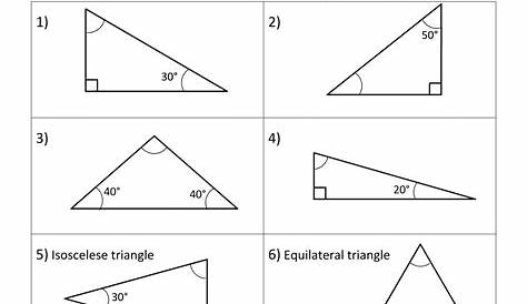 identifying triangles by angles worksheets