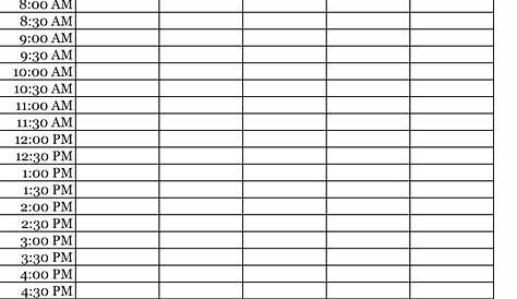 weekly hourly planner printable pdf