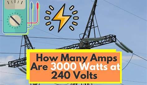 How Many Amps Is 3000 Watts at 240 Volts (Real Facts)