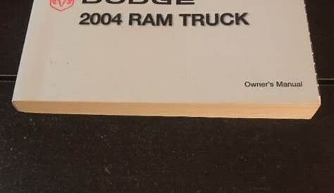 2004 Dodge Ram Truck Owners Manual OEM Free Shipping | eBay