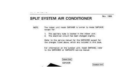 sanyo 18xs72 air conditioner user manual