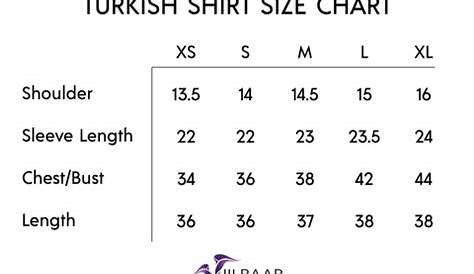 women's clothing size chart turkey