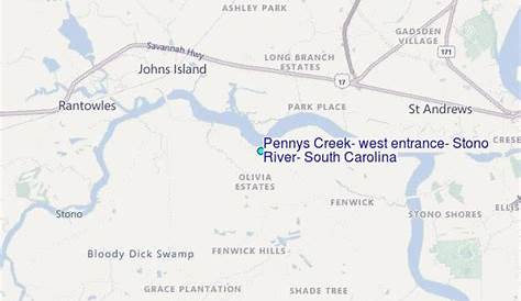 Pennys Creek, west entrance, Stono River, South Carolina Tide Station
