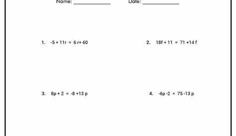 11 Solve Two-Step Equations Printable Worksheet - Free PDF at