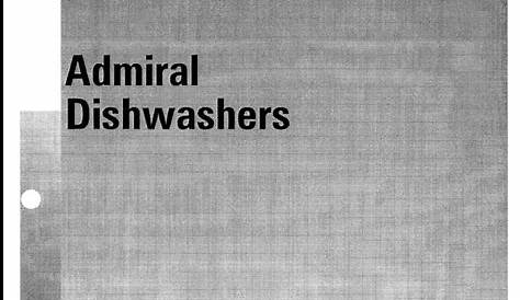 admiral ddb1501awb dishwasher owner's manual