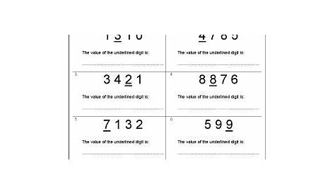 The value of each digit - Number and Place Value by URBrainy.com