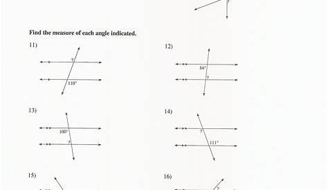 Geometry Parallel Lines And Transversals Worksheet The Best | Free