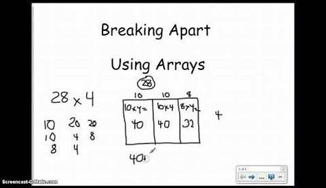 breaking apart arrays 3rd grade worksheets