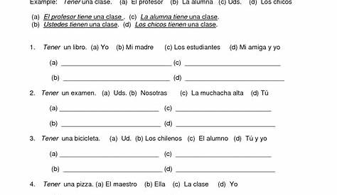 spanish worksheets answers