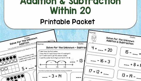 Solve for the Unknown - Addition & Subtraction within 20 | Subtraction
