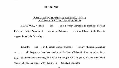 texas voluntary termination printable termination of parental rights form