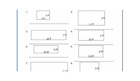 Grade 4 math worksheet - Geometry: find the perimeter and area of