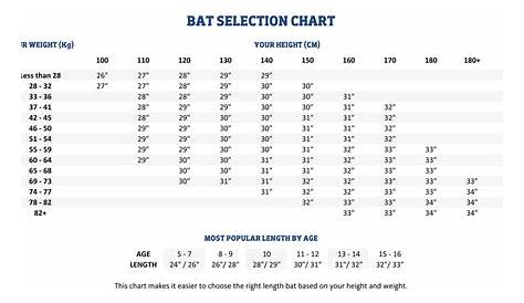 bat size chart softball fastpitch