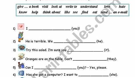 Objective Pronouns - ESL worksheet by IceQueeny Possessive Adjectives